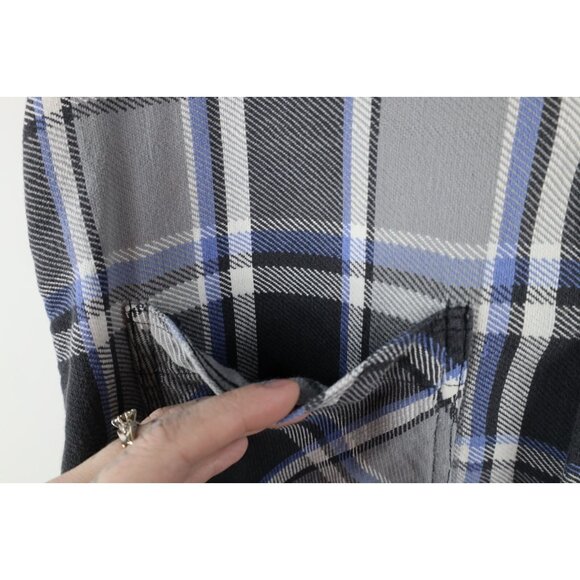 Vintage 90s Streetwear Mens XLT Distressed Big Mac Flannel Button Shirt Plaid - Picture 8 of 16
